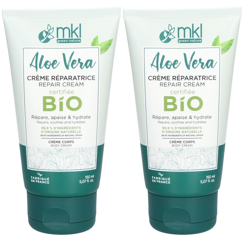 mkl CRÈME RÉPARATRICE ALOE VERA 150 ML - CERTIFIÉE BIO