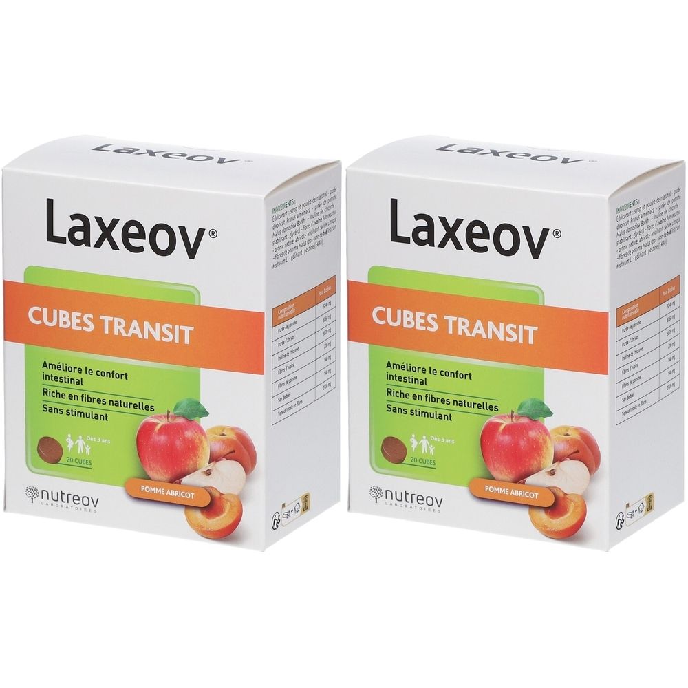 Nutreov Physcience Laxeov® Cubes Transit express® Pomme-Abricot