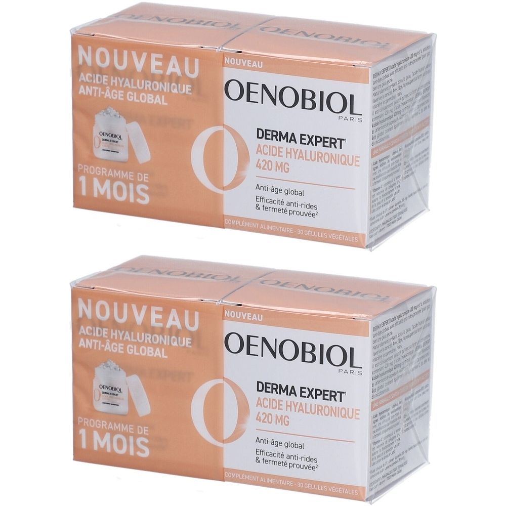 OENOBIOL - Complément alimentaire - DERMA EXPERT ACIDE HYALURONIQUE 420MG - Anti-âge global - Efficacité anti-rides et fermeté prouvée2 - 60 gélules végétales