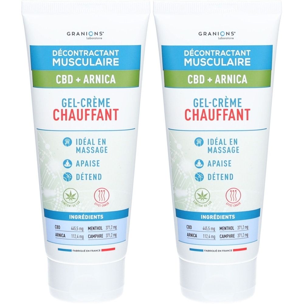 Granions® Décontractant Musculaire CBD + Arnica Gel-Crème Chauffant