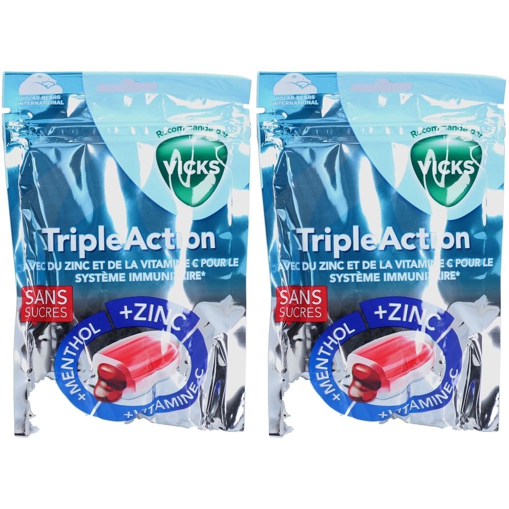 VICKS Triple Action Menthol + Zinc + Vitamine C