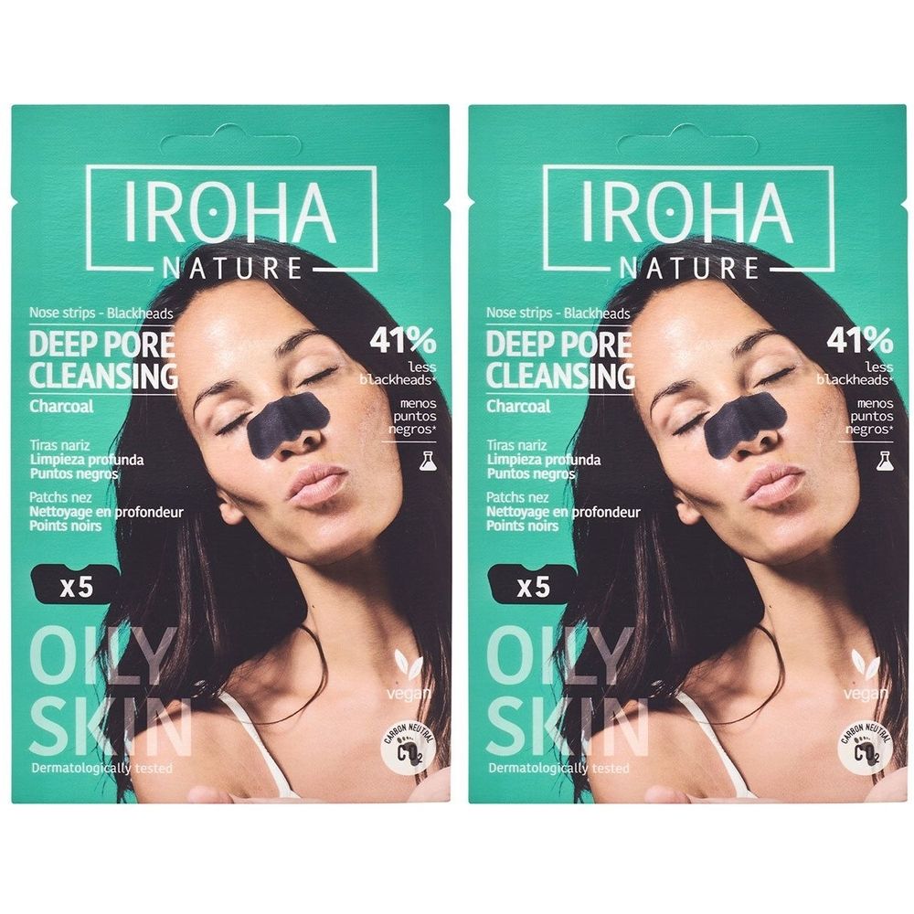 IROHA NATURE Bandelettes nasales nettoyantes Detox - Charcoal