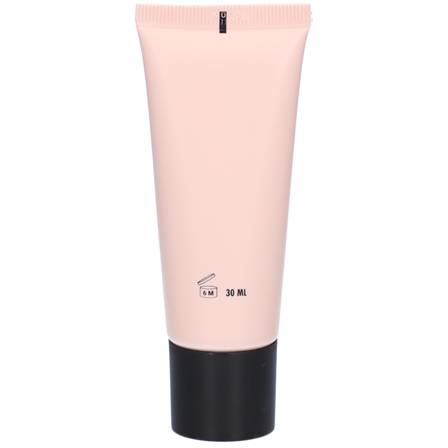 Dos d'un tube rose avec bouchon noir. Inscription: 30 ml, 6M.