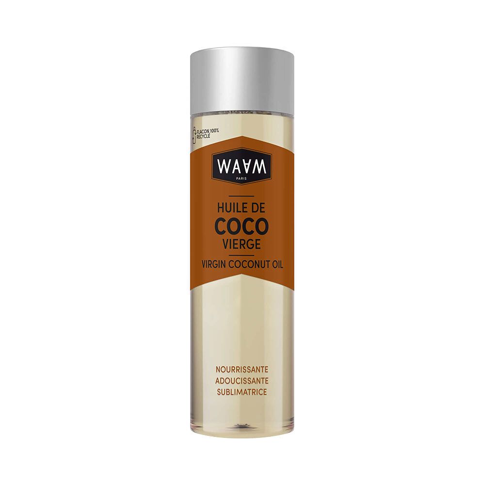 Bouteille WAVM Huile de Coco Virgin Coconut Oil. Huile de coco 100% vierge.