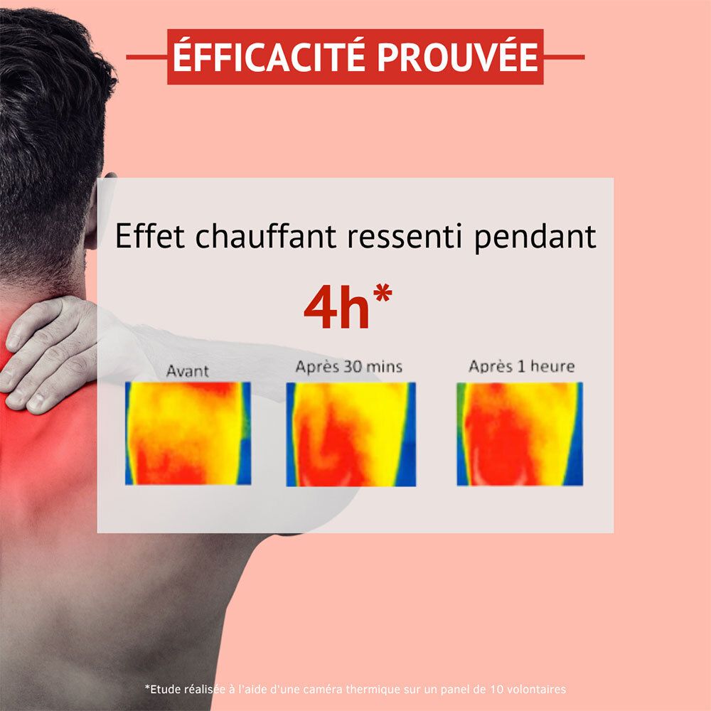 Images thermiques montrant l'effet chauffant du Silagic Gel Surconcentré Articulaire.