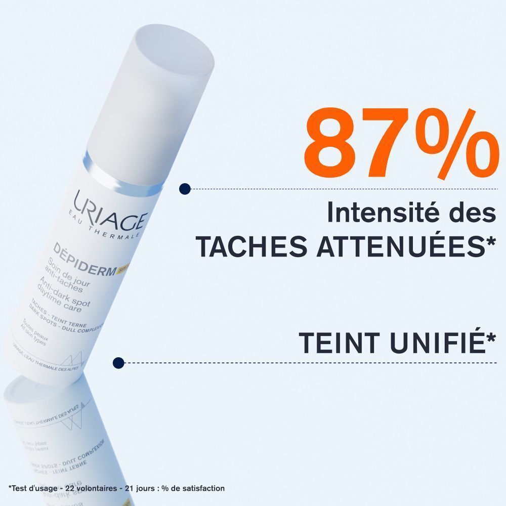 Image produit avec texte: 87% Intensité des taches atténuées, Teint unifié.