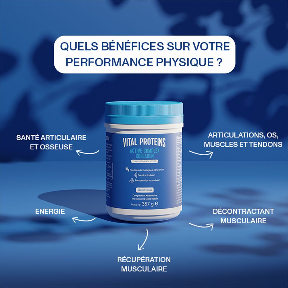 Avantages du produit: Santé articulaire et osseuse, soutien des muscles et tendons, énergie, décontractant musculaire, récupération musculaire.