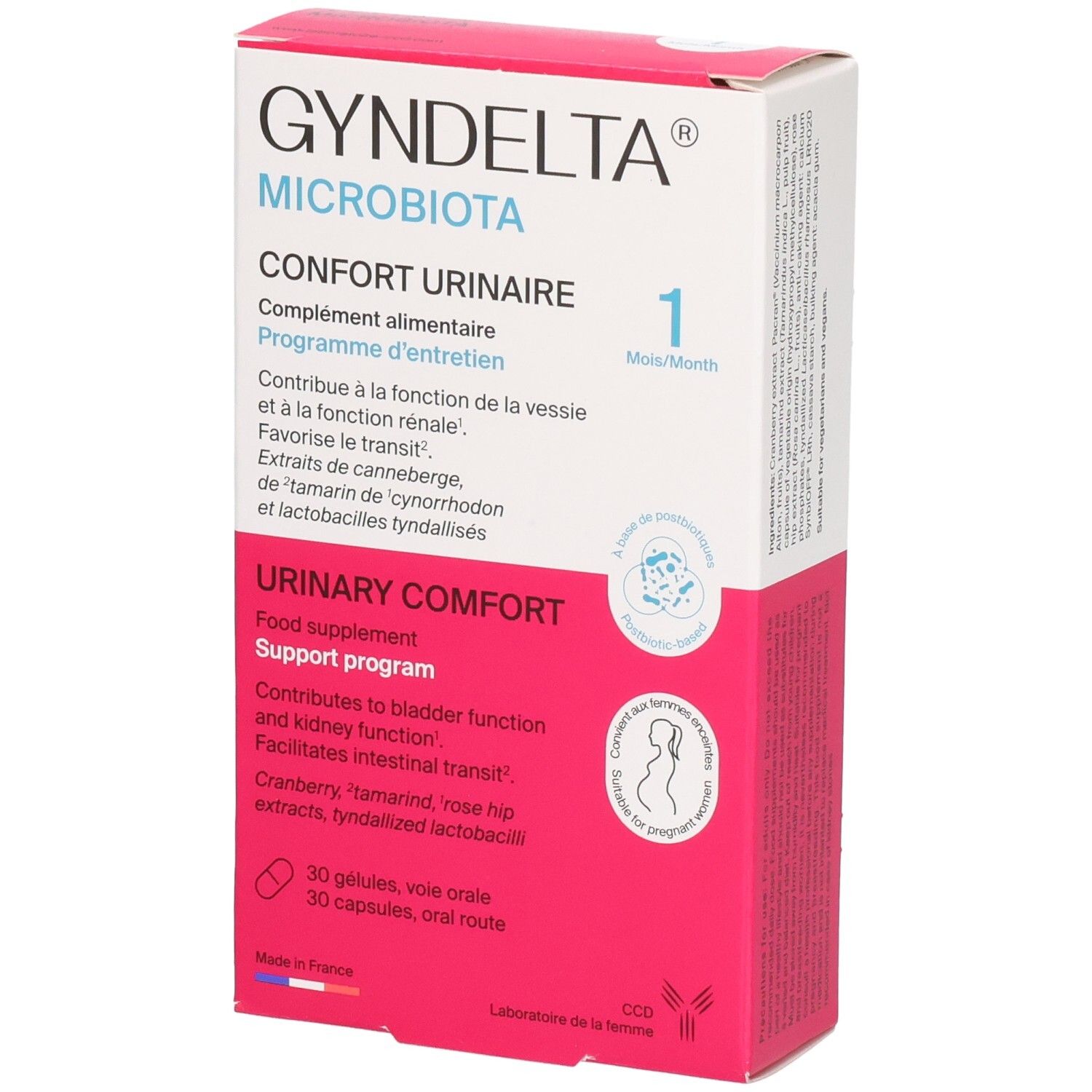GYNDELTA MICROBIOTA: Boîte Confort urinaire, 30 gélules.