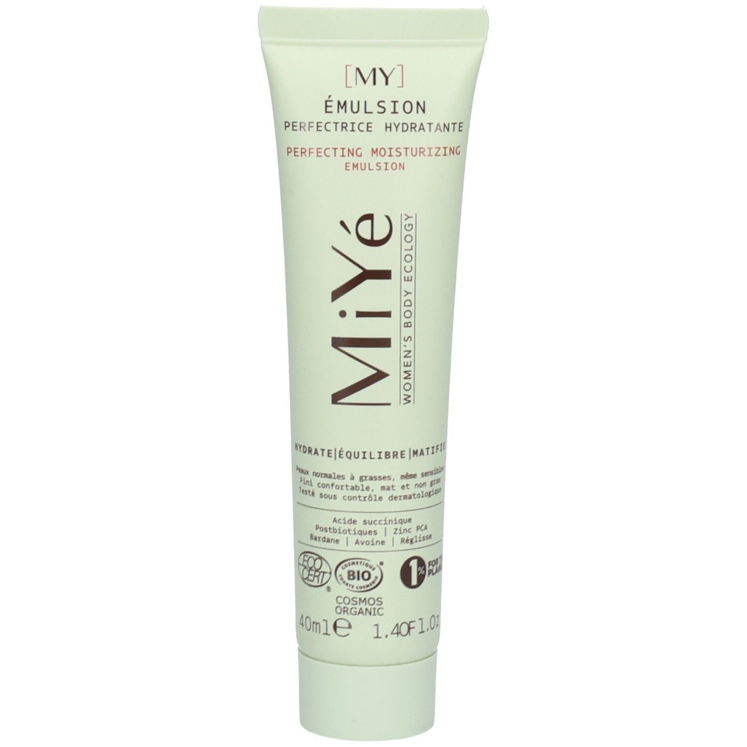 Miyé Émulsion Perfectrice hydratante, tube 40ml. Certifié Bio.
