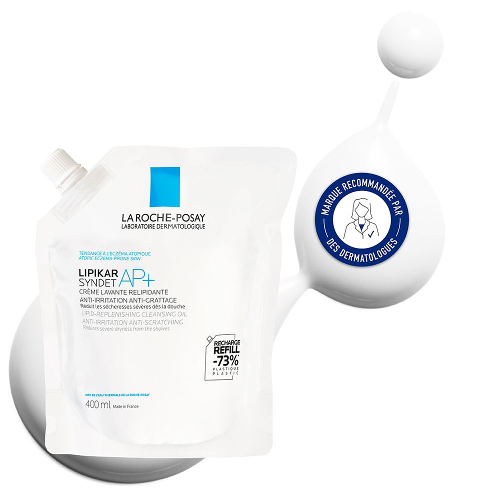 Éco-recharge. LA ROCHE-POSAY. LIPIKAR SYNDET AP+. Recommandé par les dermatologues.