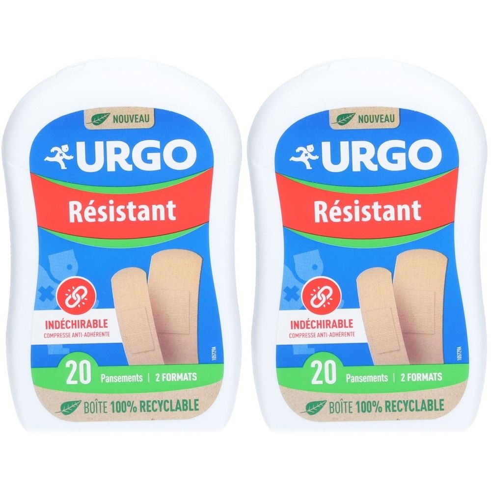 URGO Résistant - Pansement prédécoupé, support tissu élastique, 2 formats
