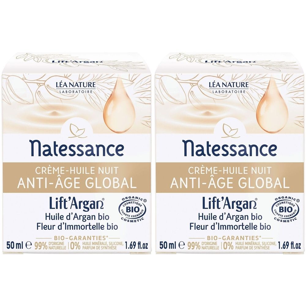 Natessance Crème de Nuit Anti-Âge Globale Bio Lift’Argan