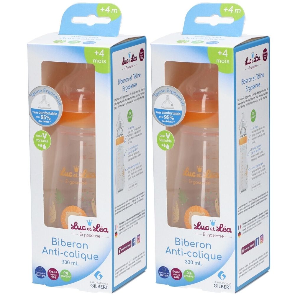 LUC ET LÉA Biberon anti-colique +4 mois