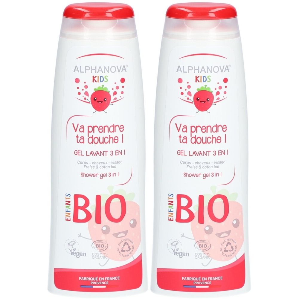 Alphanova Kids Va prendre ta douche ! Fraise & Coton Bio