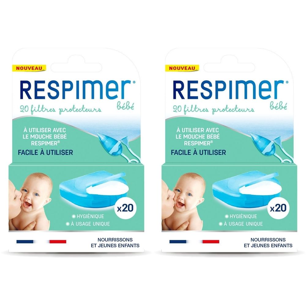 Respimer Recharges Mouche Bébé, 20 Filtres Protecteurs, Rhume et Rhynopharyngite