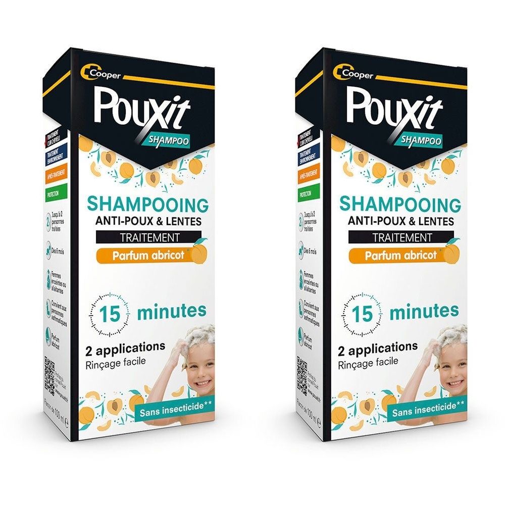 POUXIT Shampooing Anti-Poux & Lentes Parfum Abricot