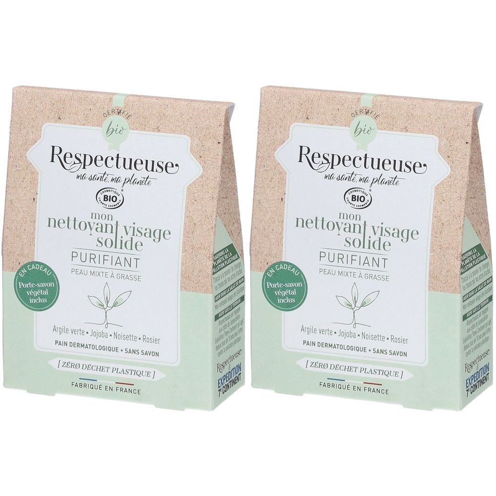 Respectueuse Mon Nettoyant Visage Solide PURIFIANT Bio