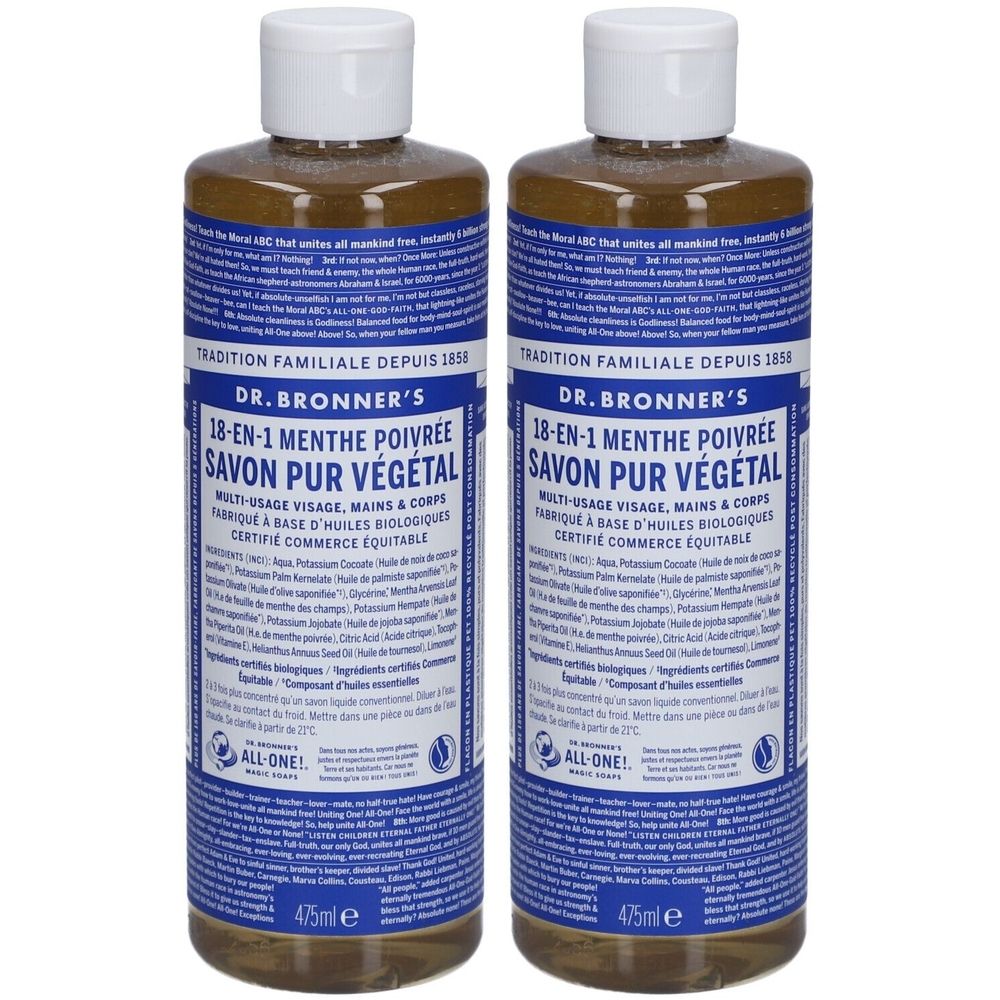 DR BRONNER'S savon liquide menthe poivrée
