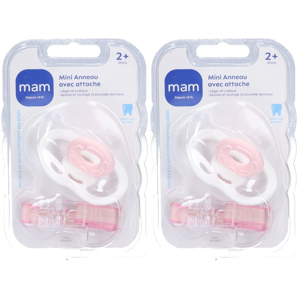 MAM Mini Anneau de dentition avec attache 2 mois et +