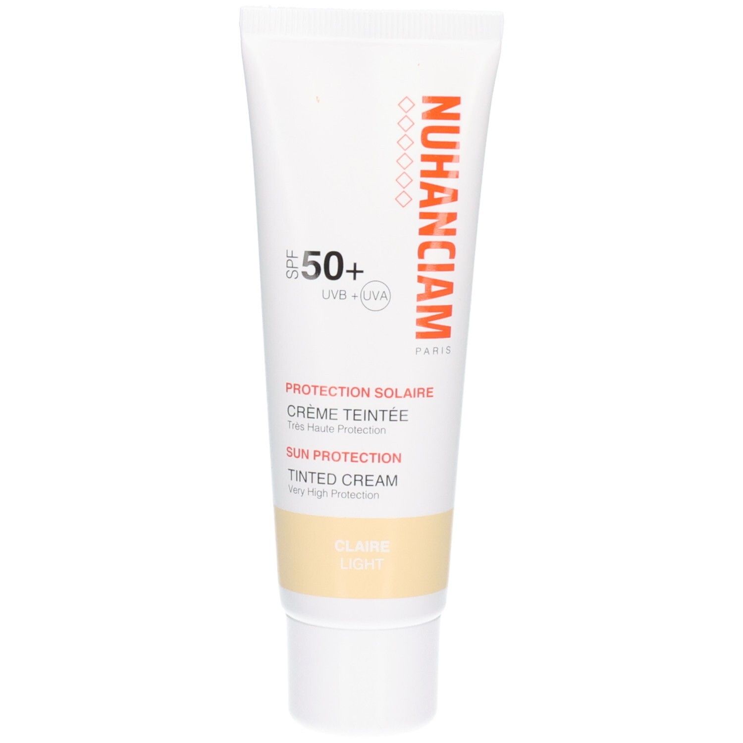 Nuhanciam crème teintée SPF 50+, teinte claire, tube 50ml.