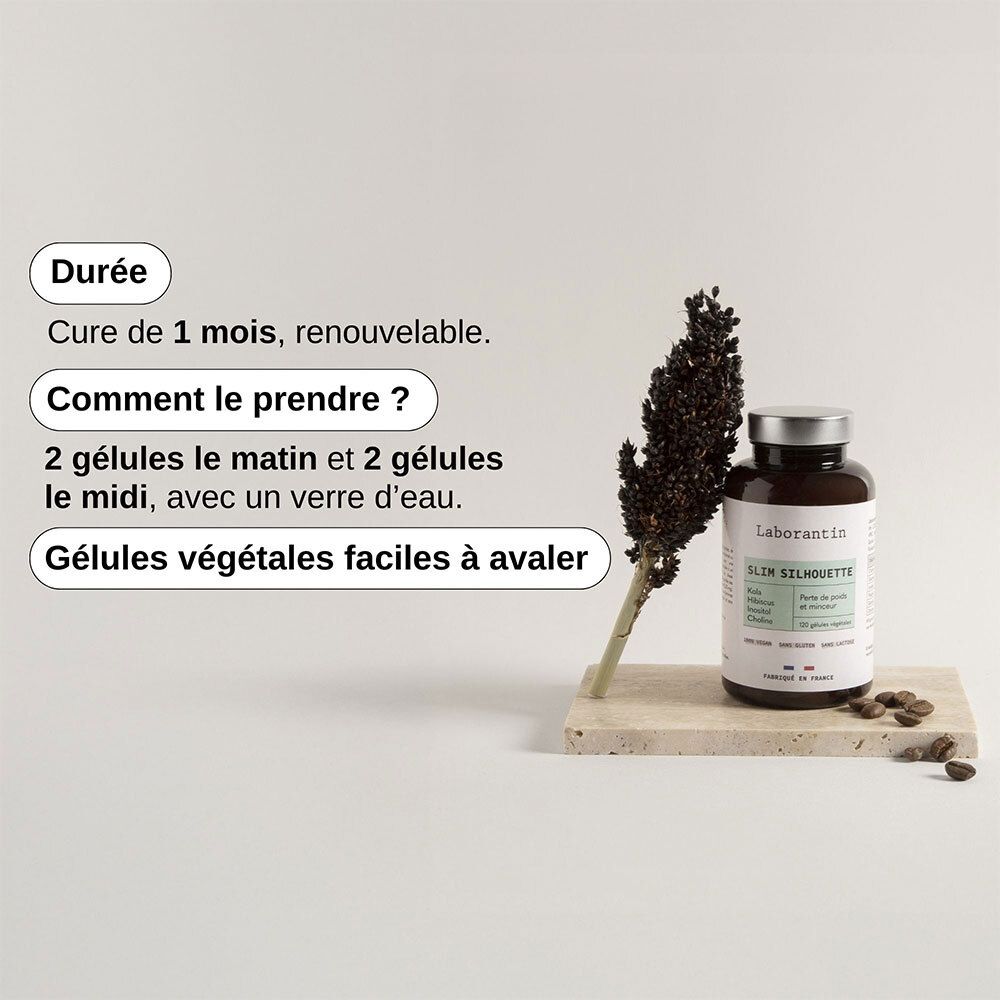 Conseils d'utilisation : 2 gélules matin et midi avec de l'eau. Texte : Cure d'1 mois, renouvelable. Gélules végétales faciles à avaler.