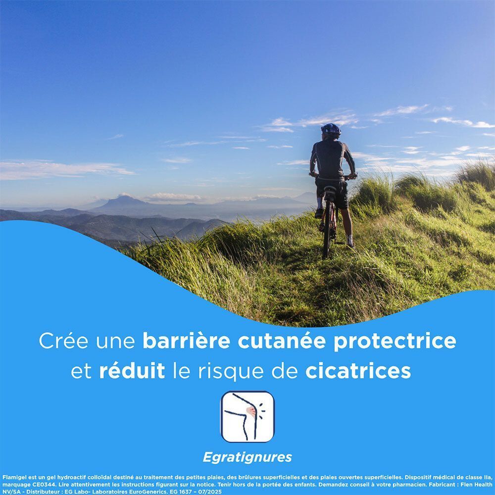 Gel Flamigel : protège la peau et réduit le risque de cicatrices sur éraflures.