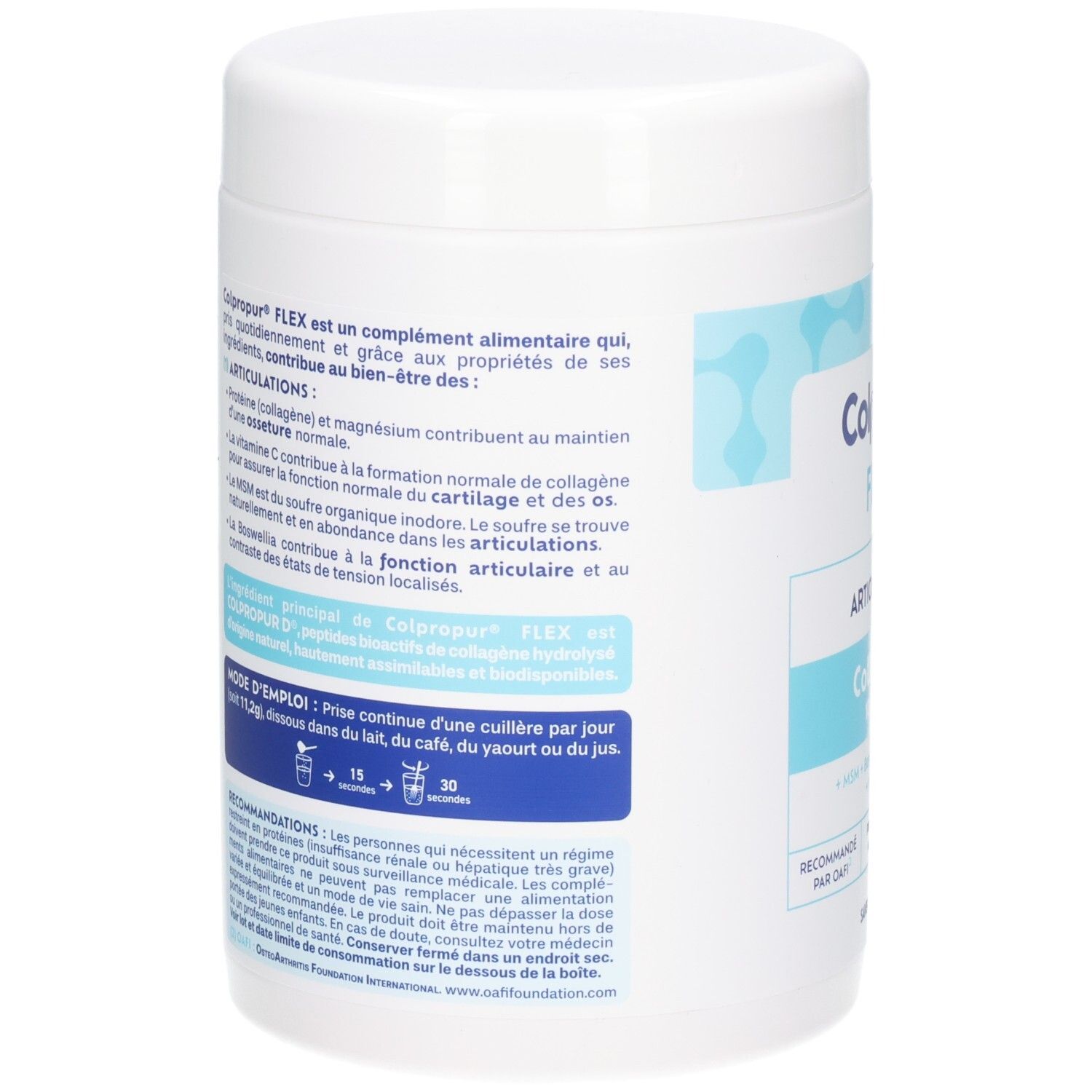 Poudre de collagène Colpropur Flex pour articulations, 10g par dose, avec MSM, Boswellia, Magnésium et Vitamine C.