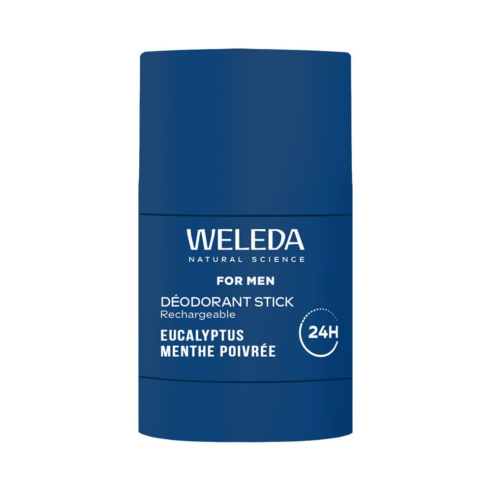 WELEDA Déodorant Stick For Men, rechargeable, Eucalyptus Menthe Poivrée.