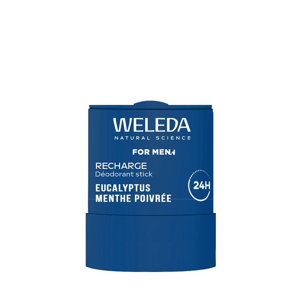 WELEDA Recharge Déodorant Stick for Men, Eucalyptus Menthe Poivrée, 50g.