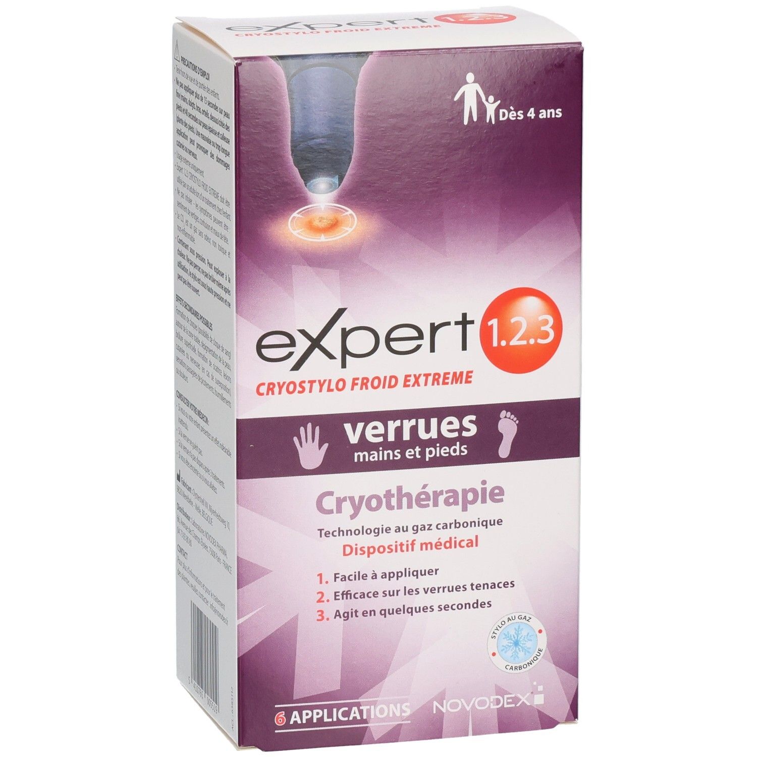 Boîte pour Cryostylo Verrues Mains et Pieds, cryothérapie, dispositif médical.
