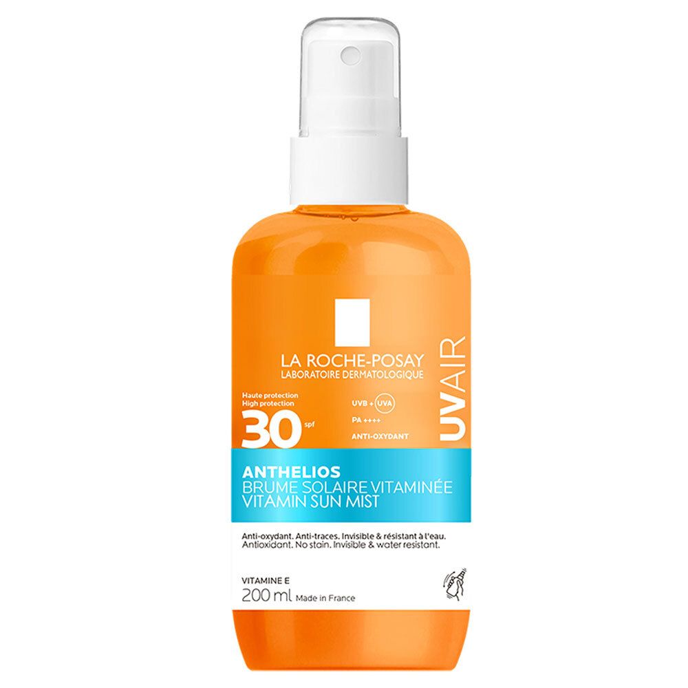 Brume solaire La Roche Posay Anthelios UVAIR SPF30, 200ml. Vaporisateur transparent.