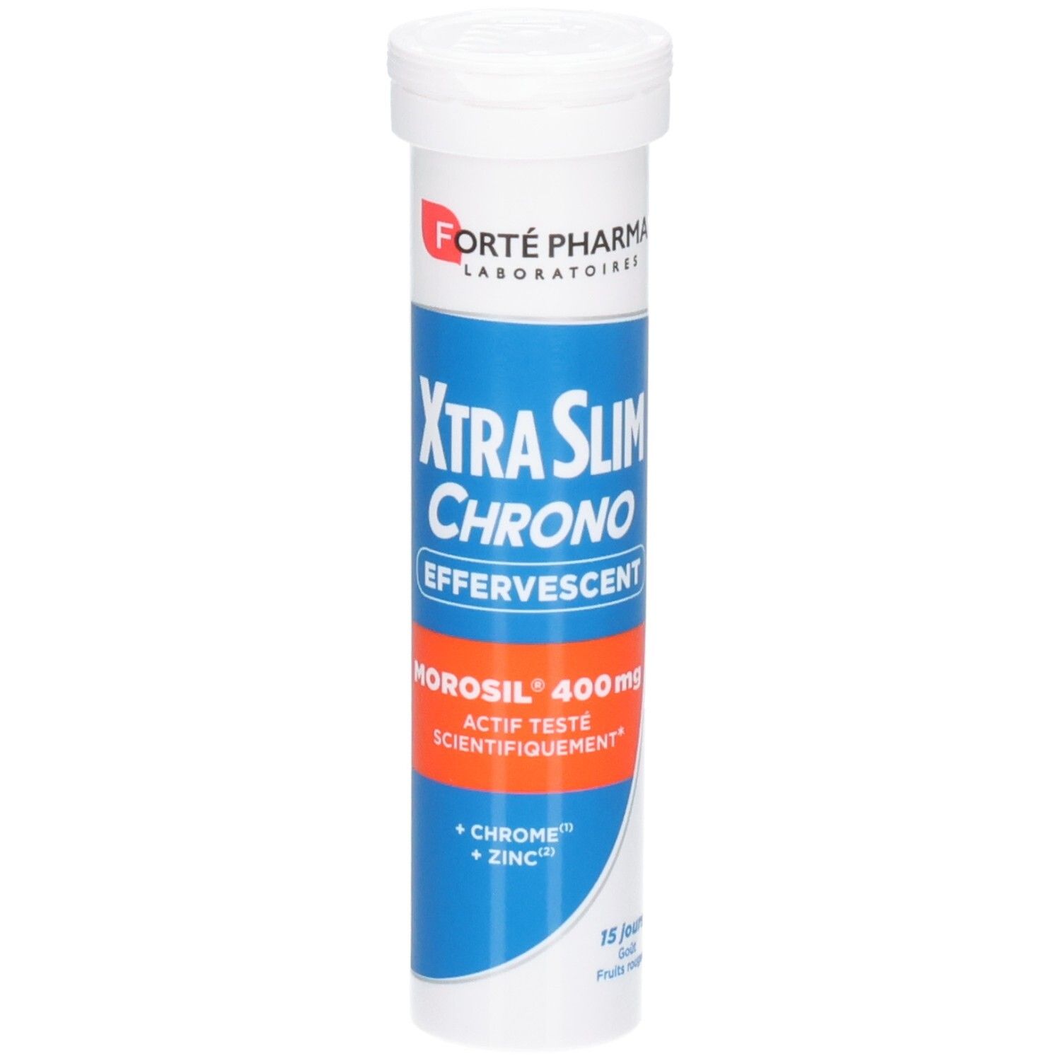 XTRASLIM CHRONO EFFERVESCENT: Tube de 15 comprimés effervescents, MOROSIL 400mg, Chrome et Zinc.