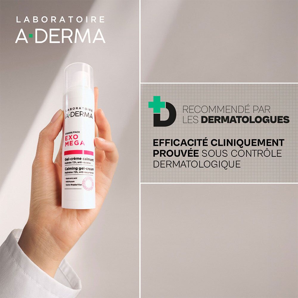 Gel-crème apaisant A-Derma Exomega, recommandé par les dermatologues.