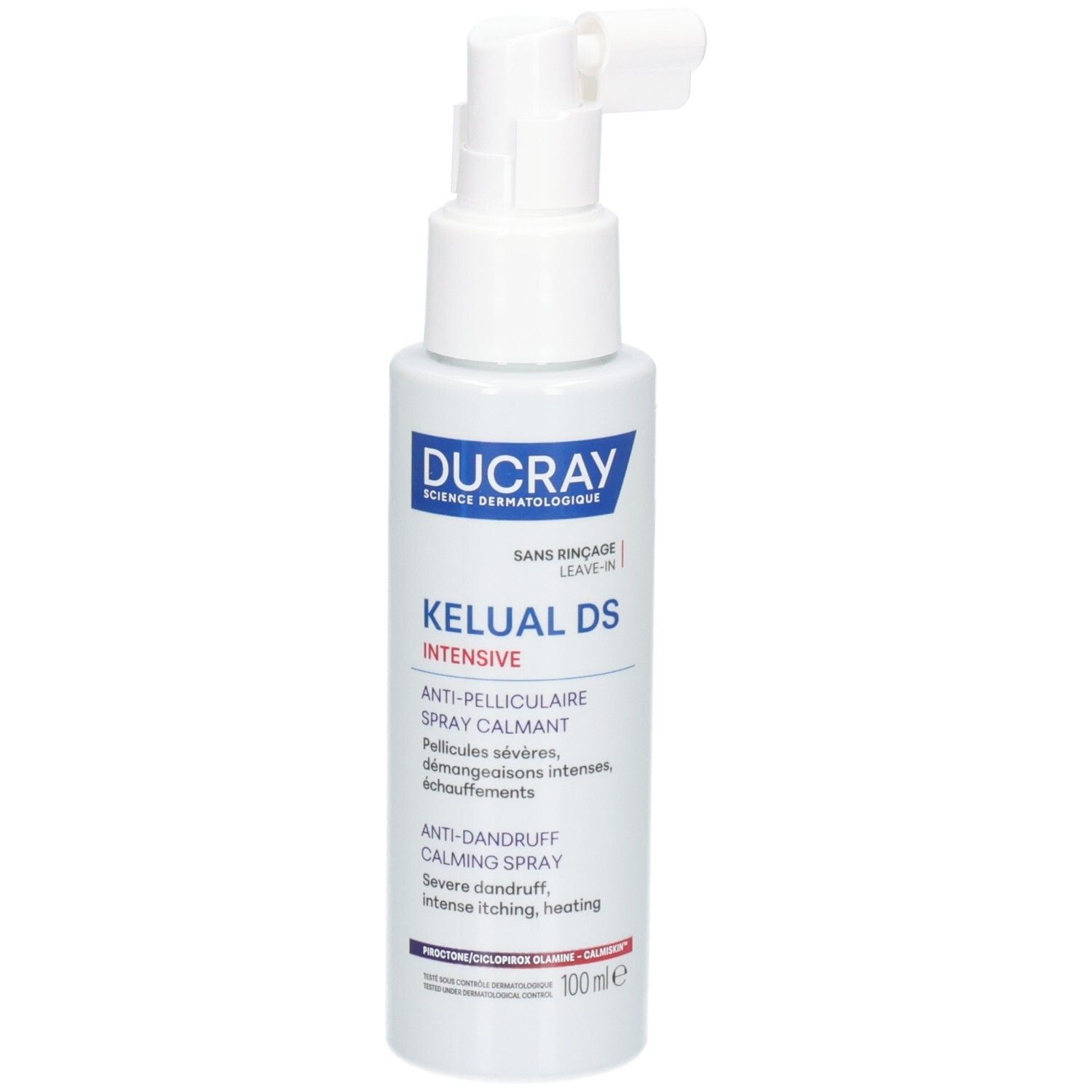 Ducray Kelual DS Spray Intensif : flacon blanc avec applicateur, 100ml.