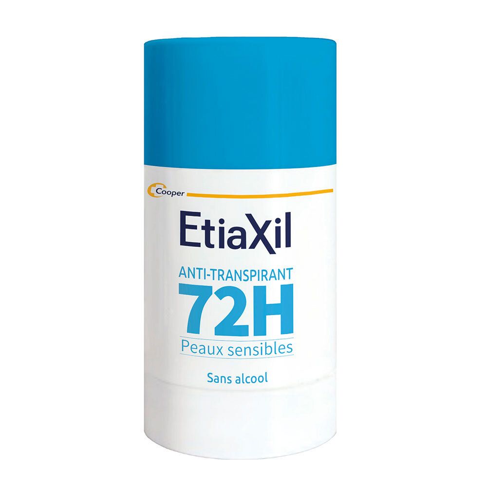 Etiaxil Anti-Transpirant 72H Stick peaux sensibles, sans alcool.