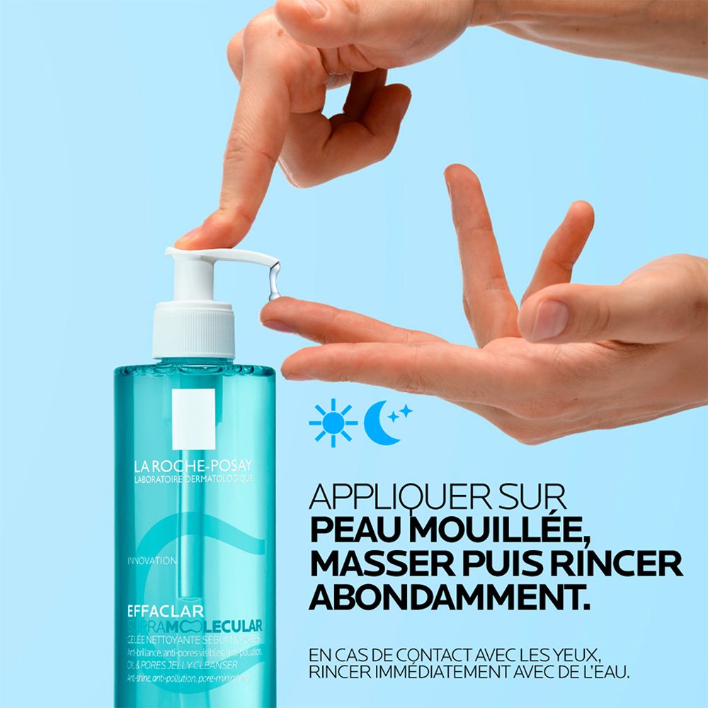Utilisation La Roche-Posay Effaclar Gel : Appliquer sur peau humide, masser, rincer.