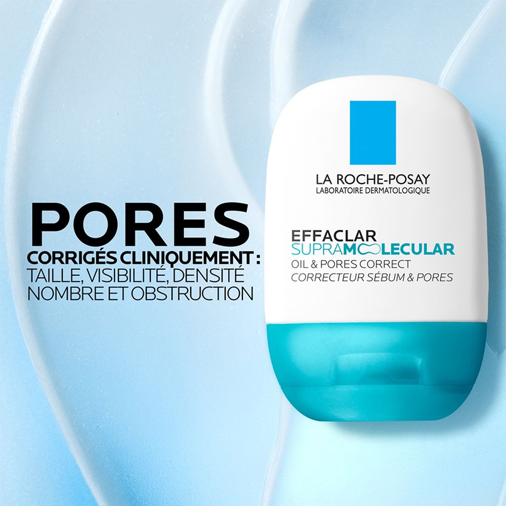 La Roche-Posay Effaclar corrige cliniquement la taille et la visibilité des pores.