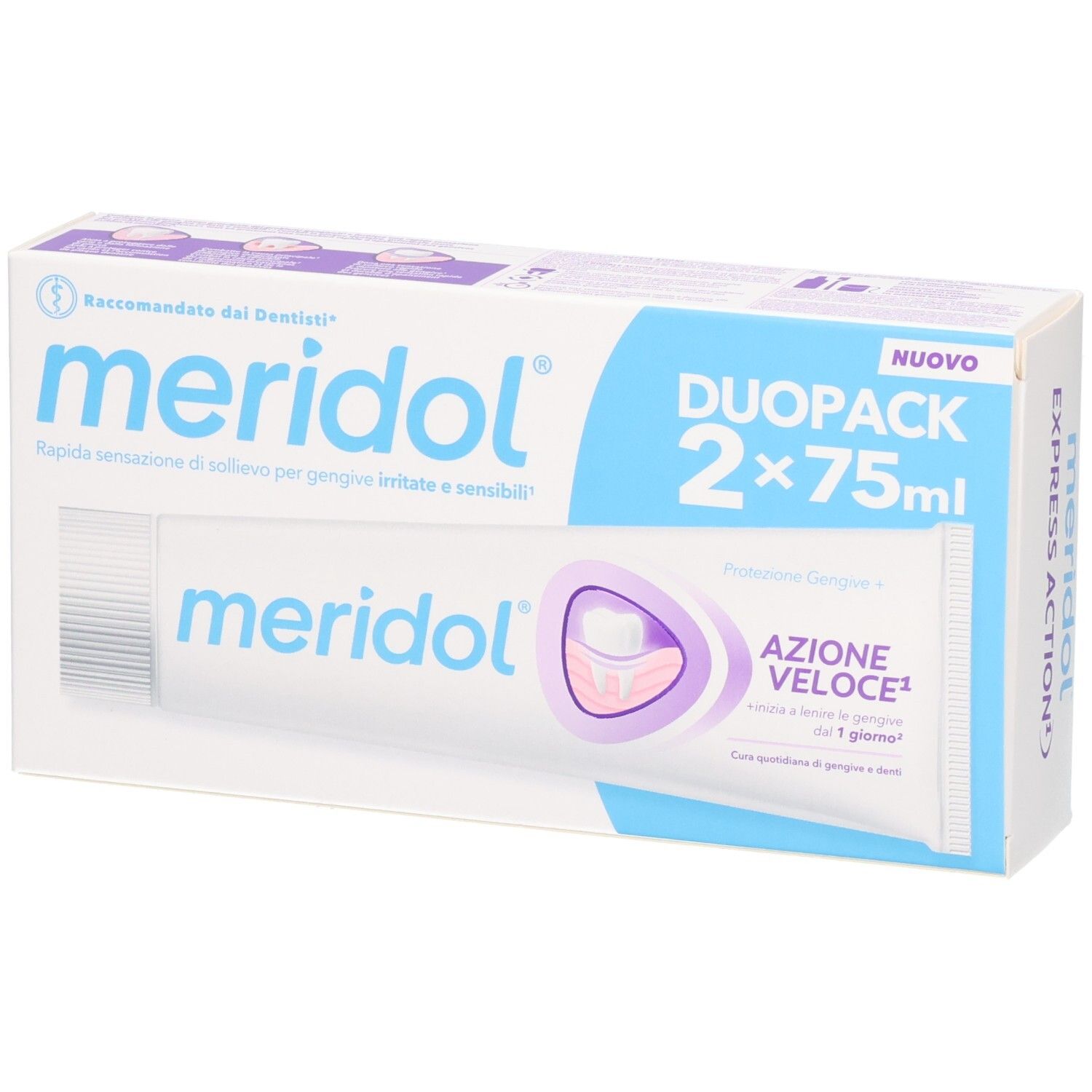 Meridol Duopack dentifrice, 2x75ml.