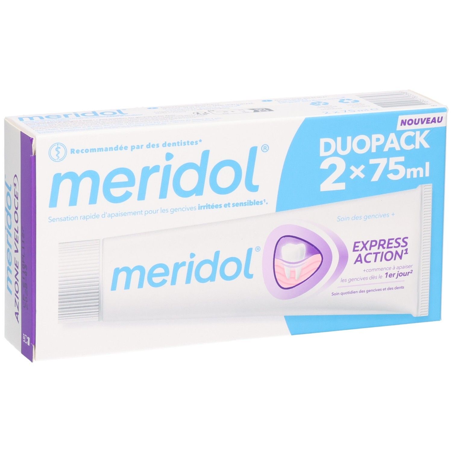 Meridol Duopack dentifrice, 2x75ml.