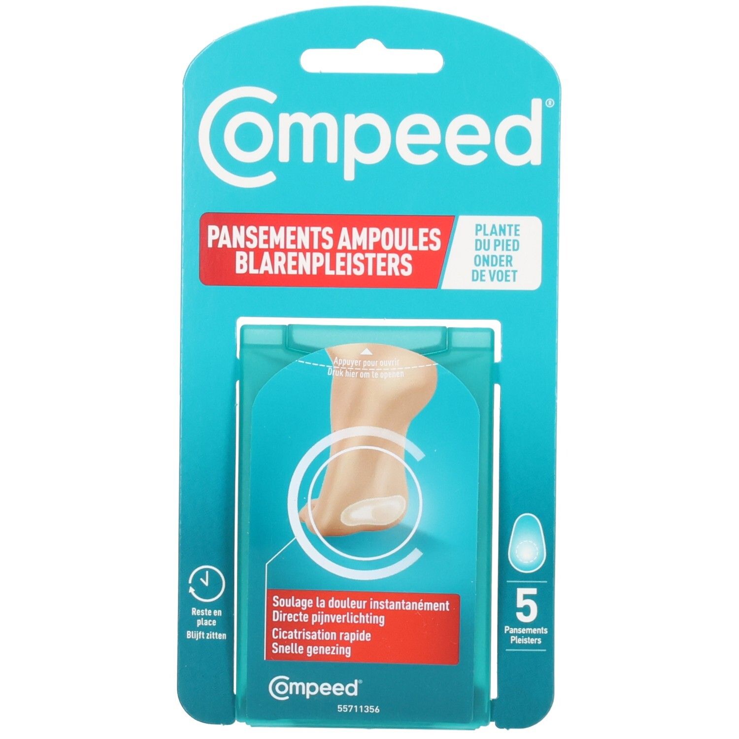 Pansements Compeed pour ampoules de pied, lot de 5.