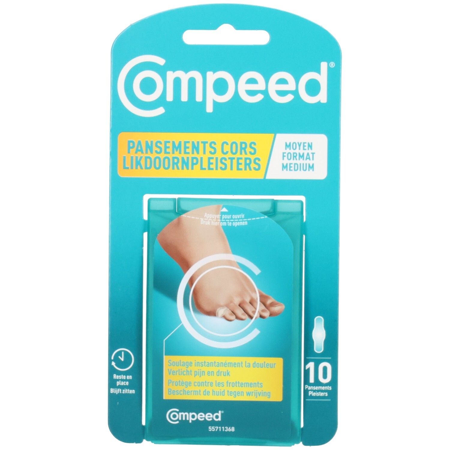 Compeed Pansements Cors Moyen Format, 10 pansements.