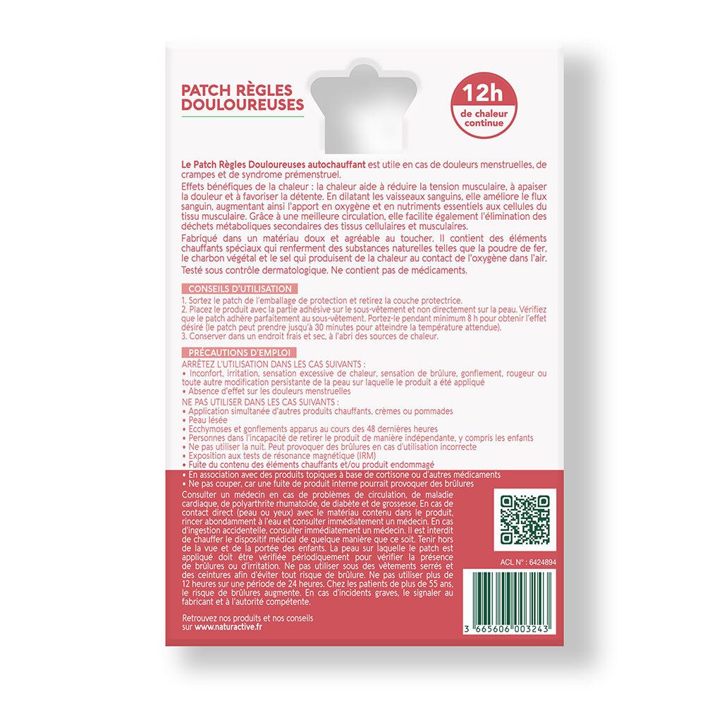 Dos de l'emballage produit avec instructions d'utilisation et informations.