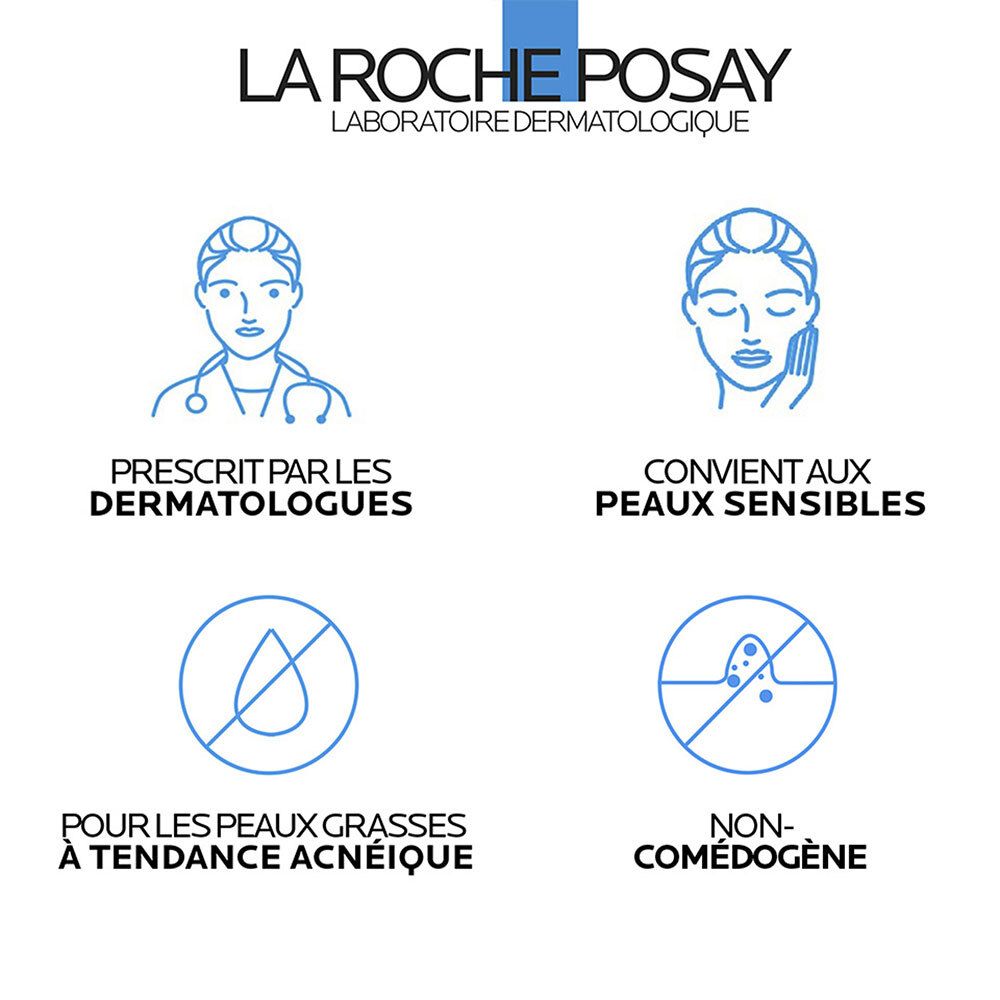 La Roche Posay: prescrit par les dermatologues, pour peaux sensibles.