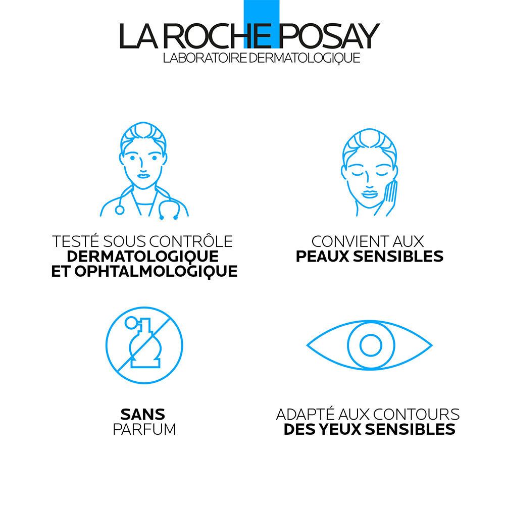 Icônes pour La Roche-Posay Mela B3 Yeux : Testé dermatologiquement, peaux sensibles, sans parfum.