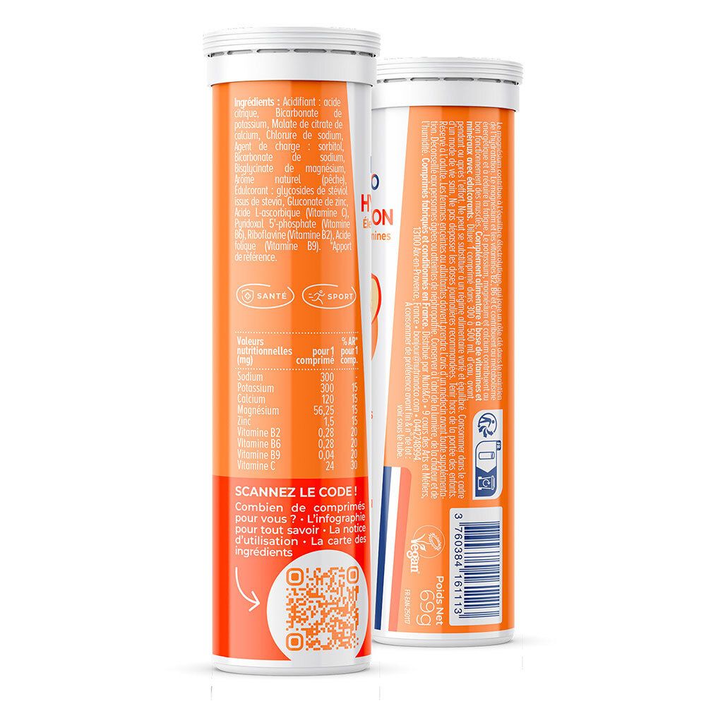 Dos de la boîte NUTRI & CO Hydratation. Ingrédients, informations nutritionnelles et QR code.