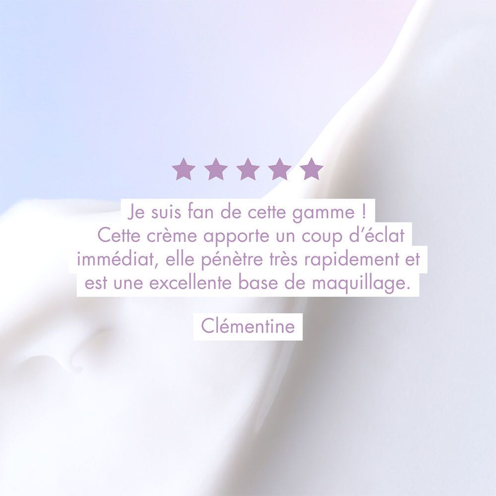 Texte : Je suis fan de cette gamme ! Cette crème apporte un coup d'éclat immédiat.