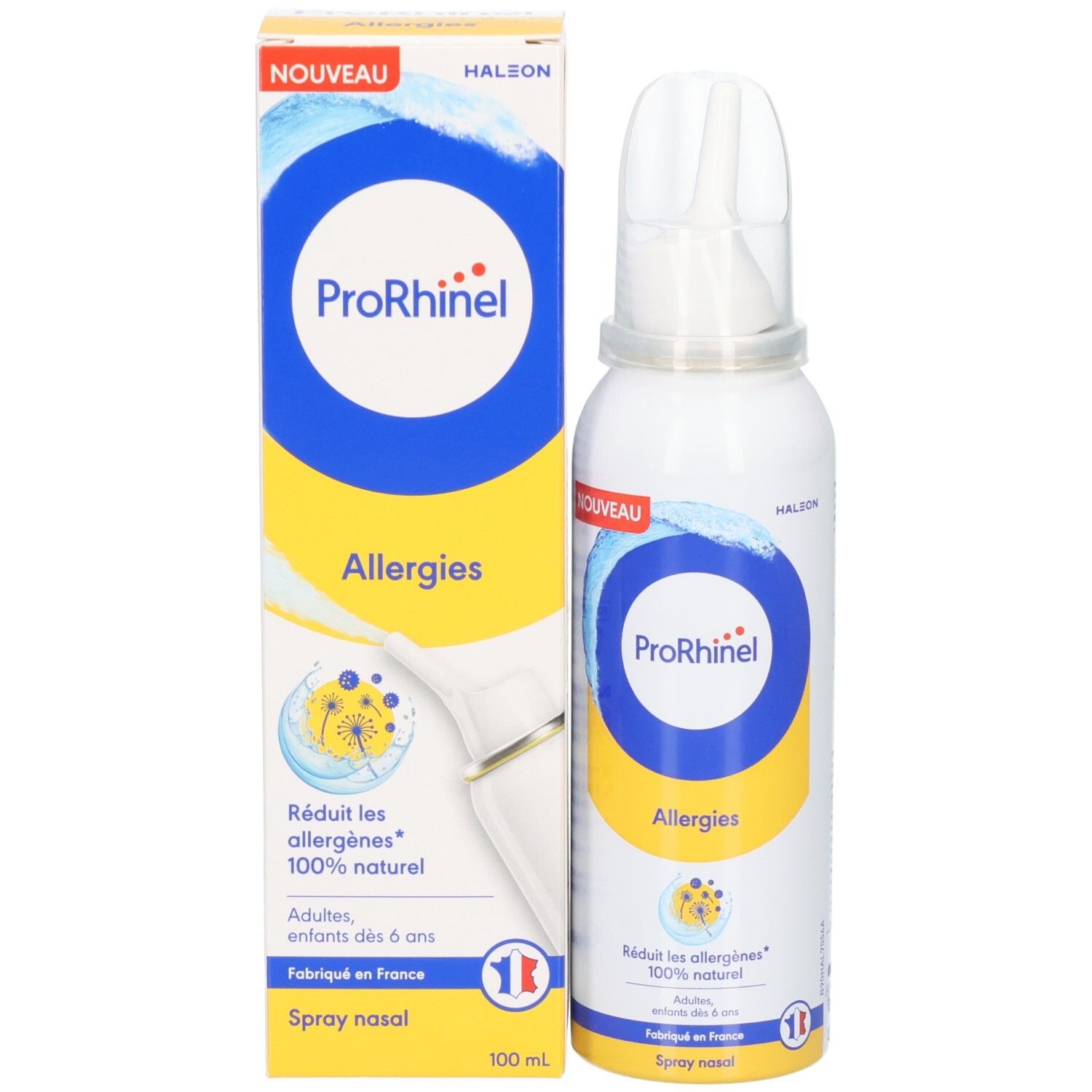 Flacon et emballage spray nasal Prorhinel, 100ml.