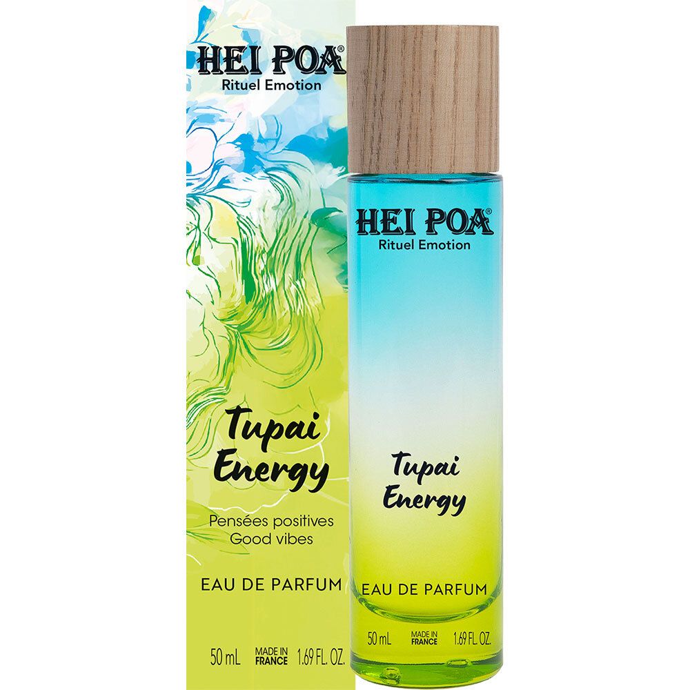 Flacon et boîte Hei Poa Eau de Parfum Tupai Energy.