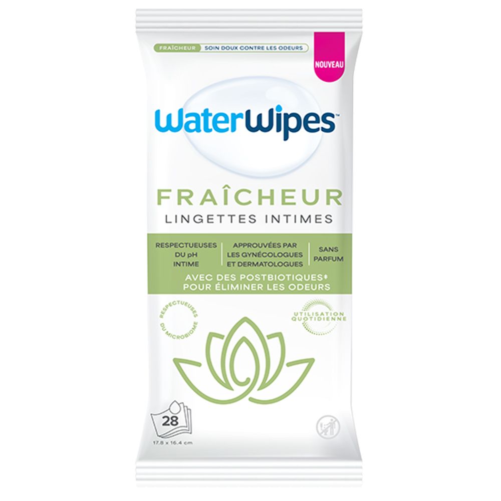 Lingettes intimes WaterWipes Fraîcheur, paquet de 28.