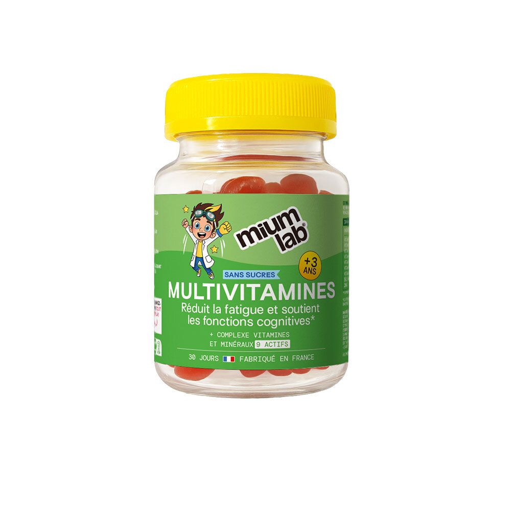 Mium Lab Gummies Multivitamines Enfants, 30 gummies, sans sucres.